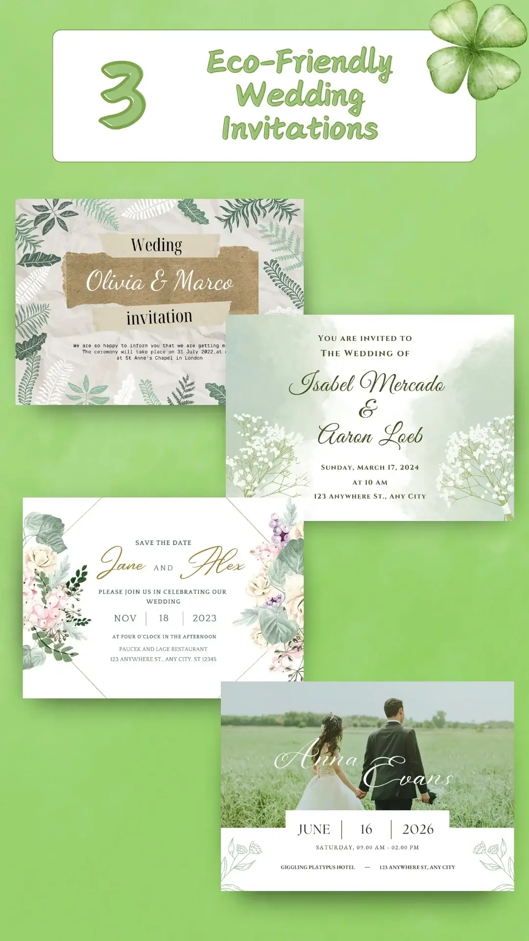 Paperless wedding invitation