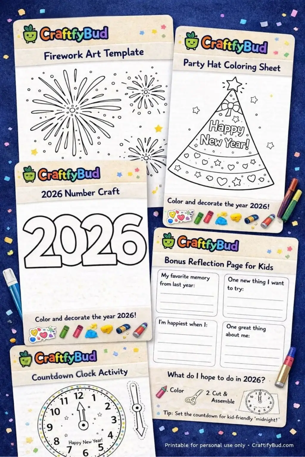 Printable New Year Craft Pack (A4 Size)