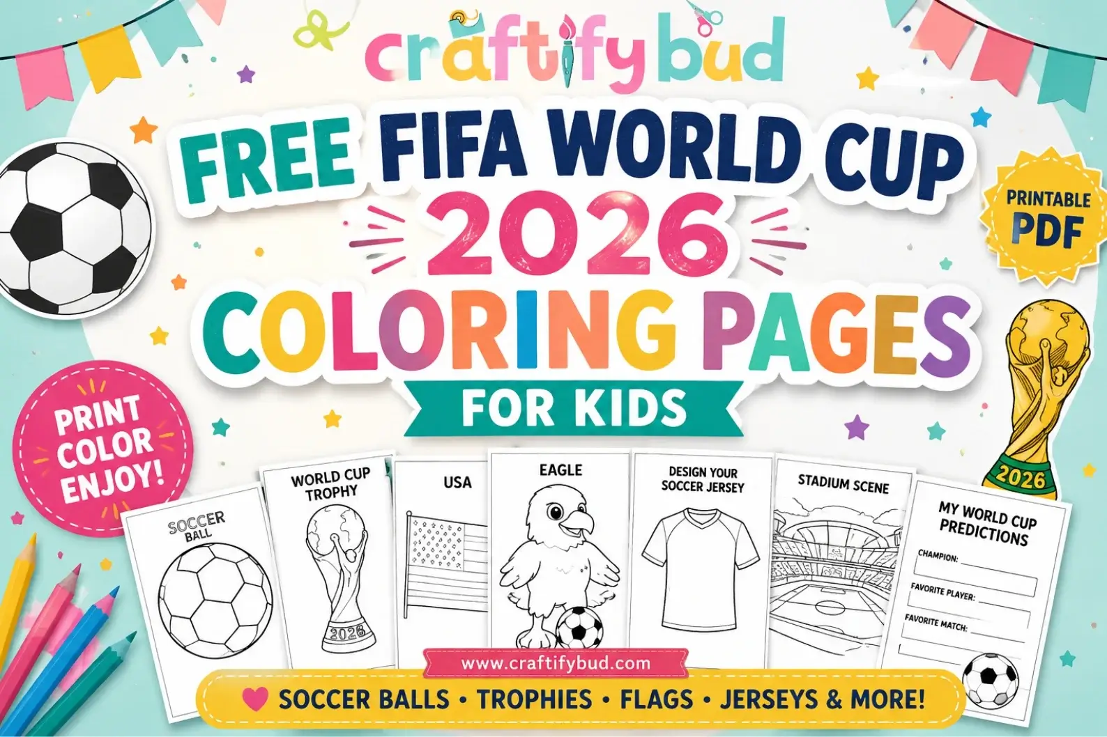 Free FIFA World Cup 2026 Coloring Pages for Kids (Printable)