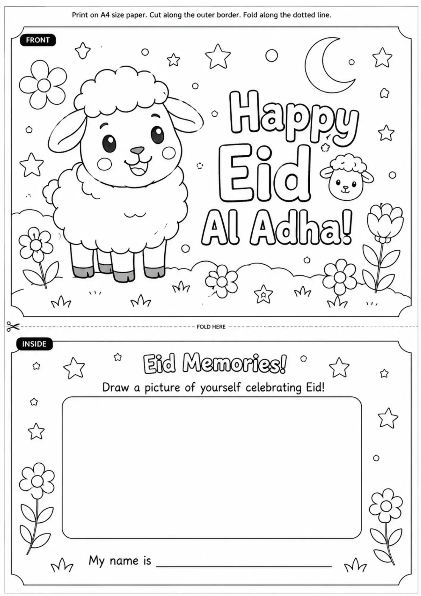 The Cute Sheep Eid Card