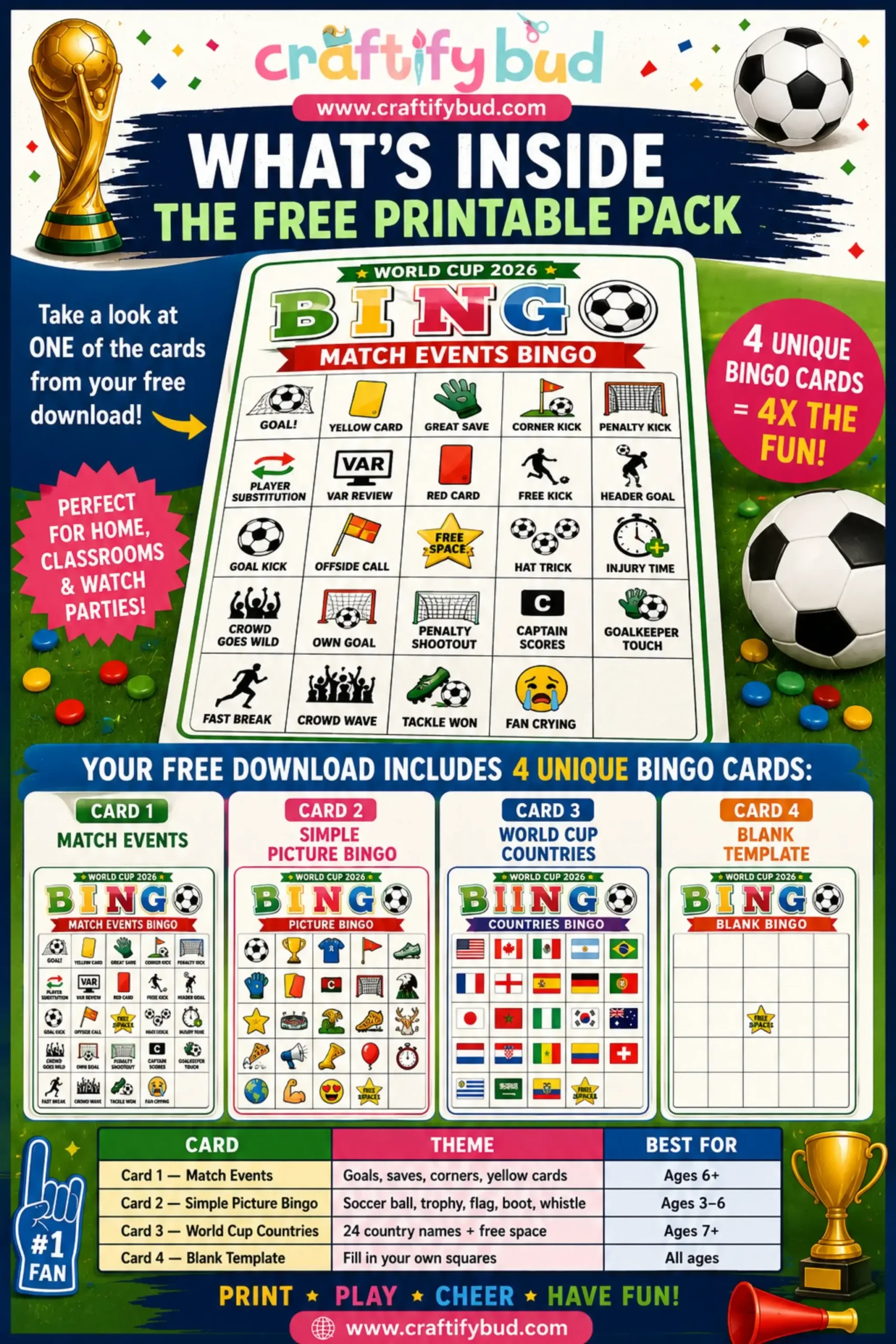World Cup Bingo Cards Printable Free