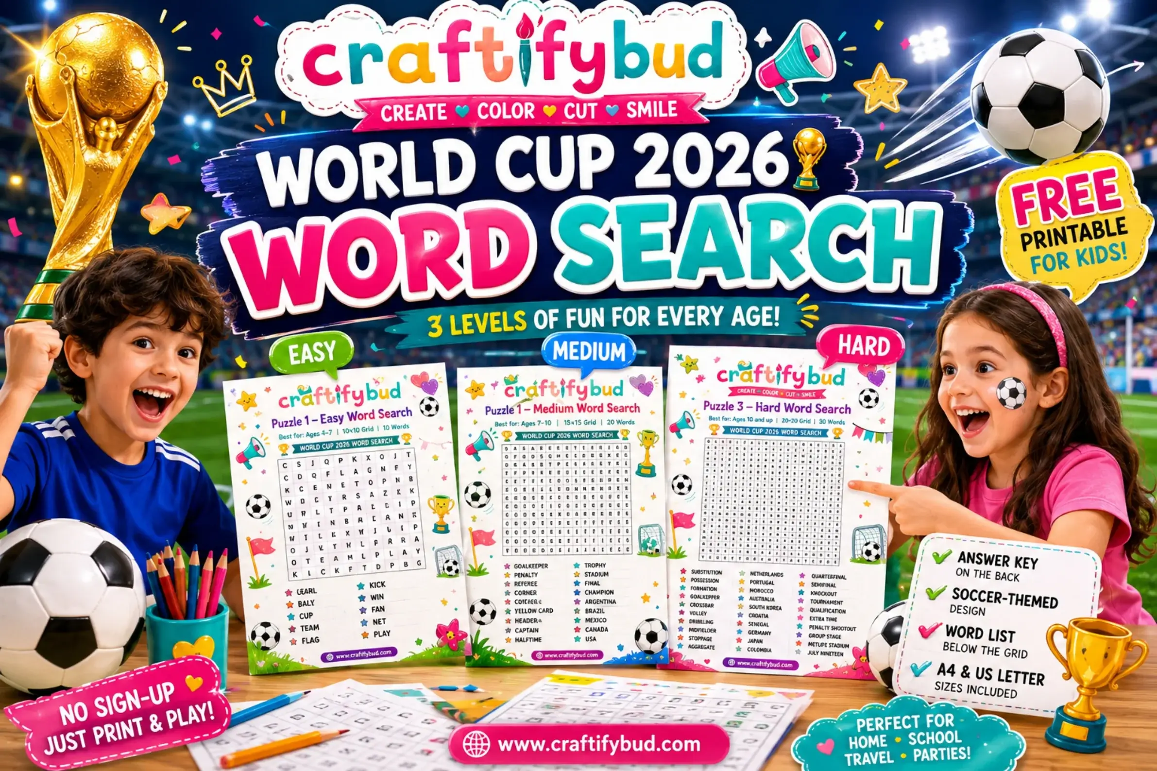 Free World Cup Word Search Printable for Kids — 2026