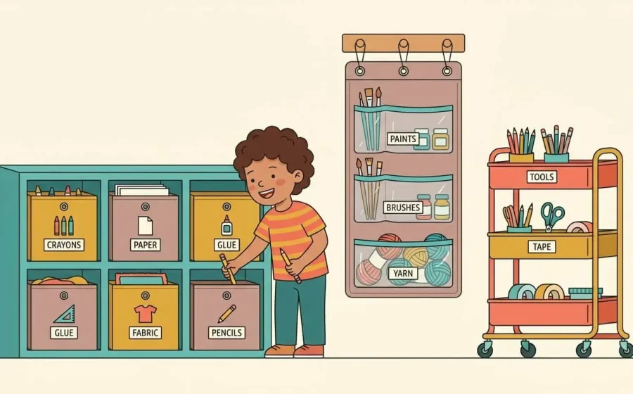 Kids Craft Room Storage Ideas on a Budget