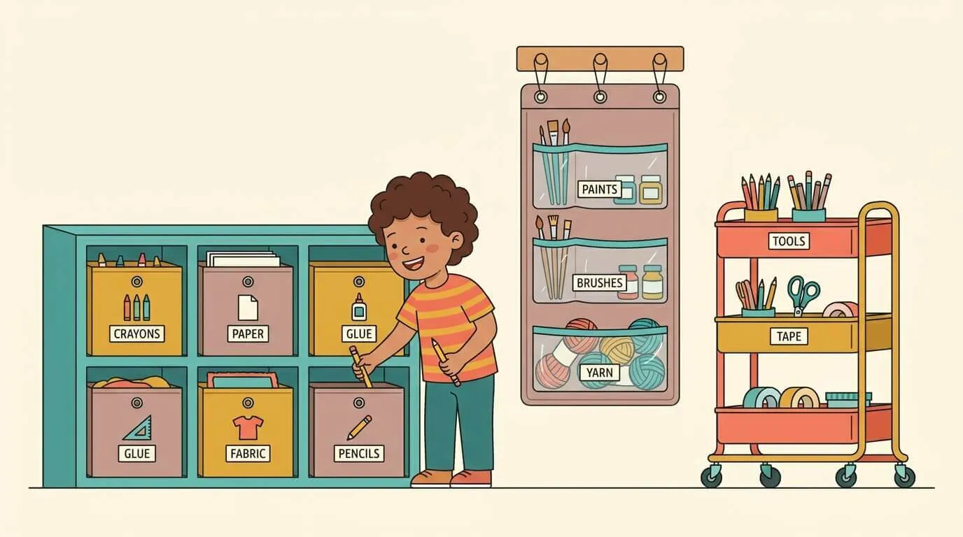 Kids Craft Room Storage Ideas on a Budget