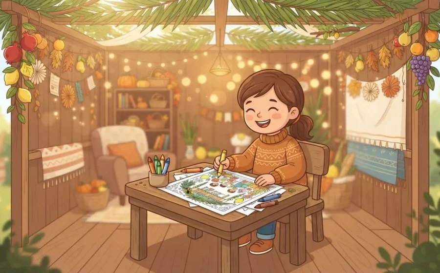 Free Printable Sukkot Coloring Pages for Kids (PDF)