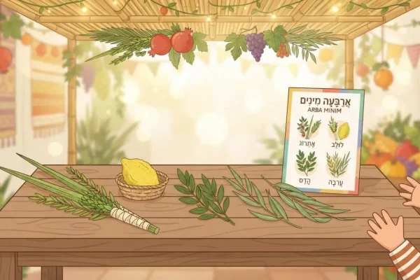 The Four Species of Sukkot — Free Printable for Kids