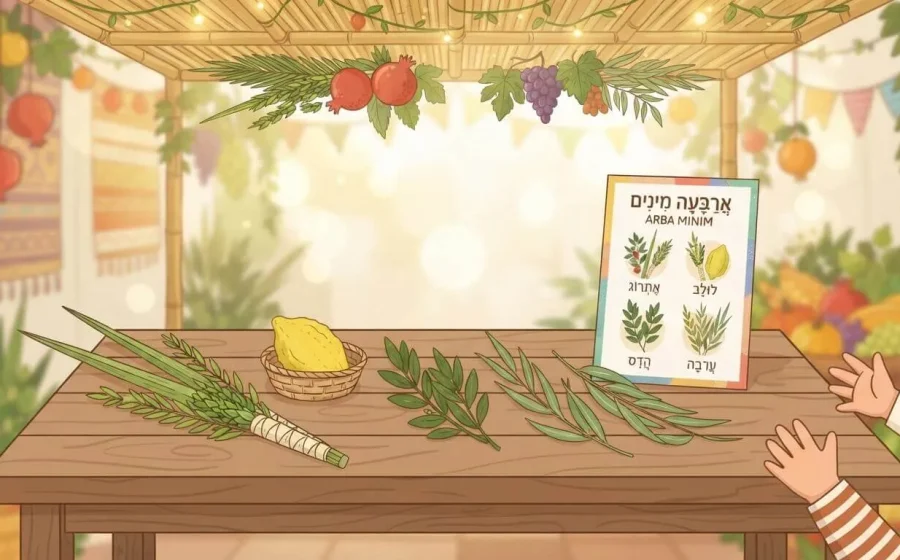 The Four Species of Sukkot — Free Printable for Kids