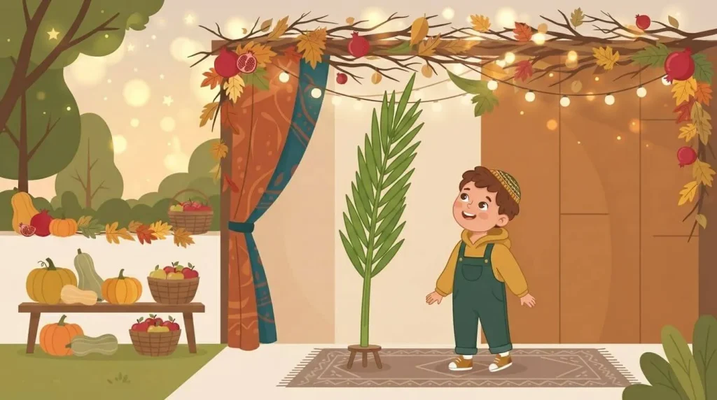 Lulav palm branch for Sukkot explained for kids
