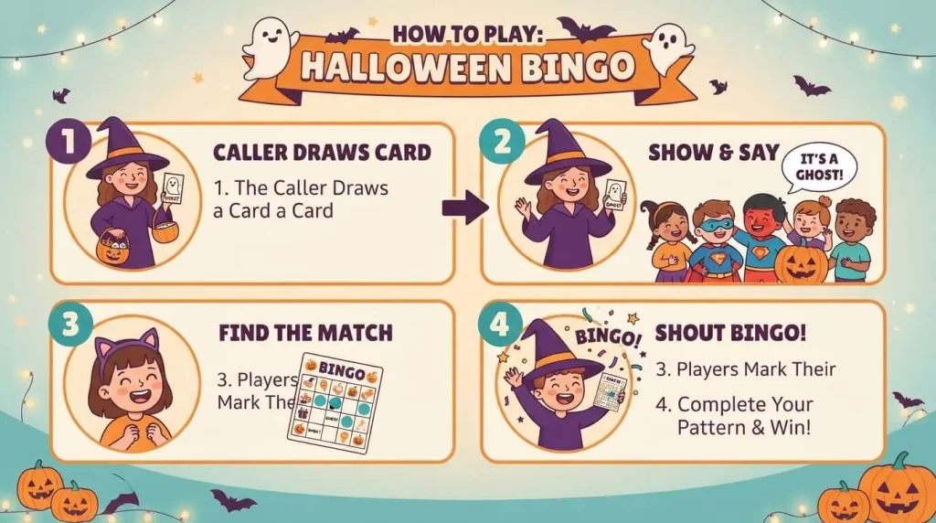 How to play Halloween bingo with kids