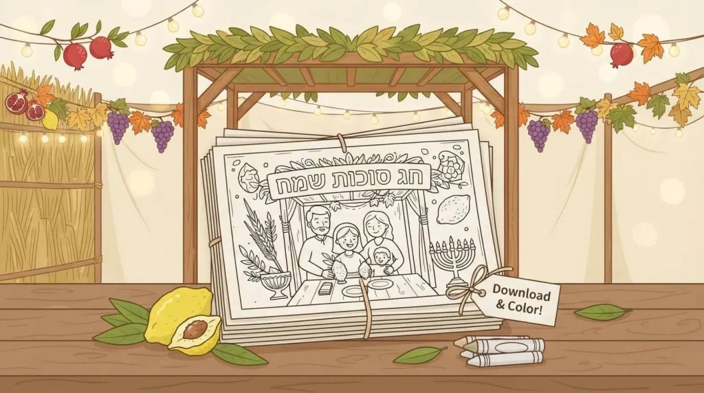 Free Sukkot coloring pages PDF download