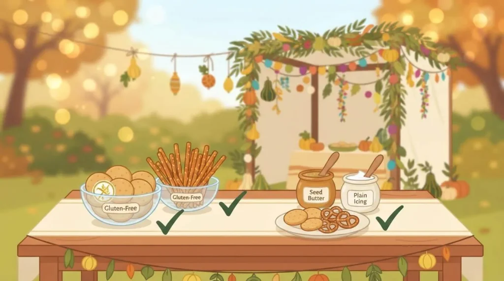 Allergy-friendly swaps for an edible sukkah craft