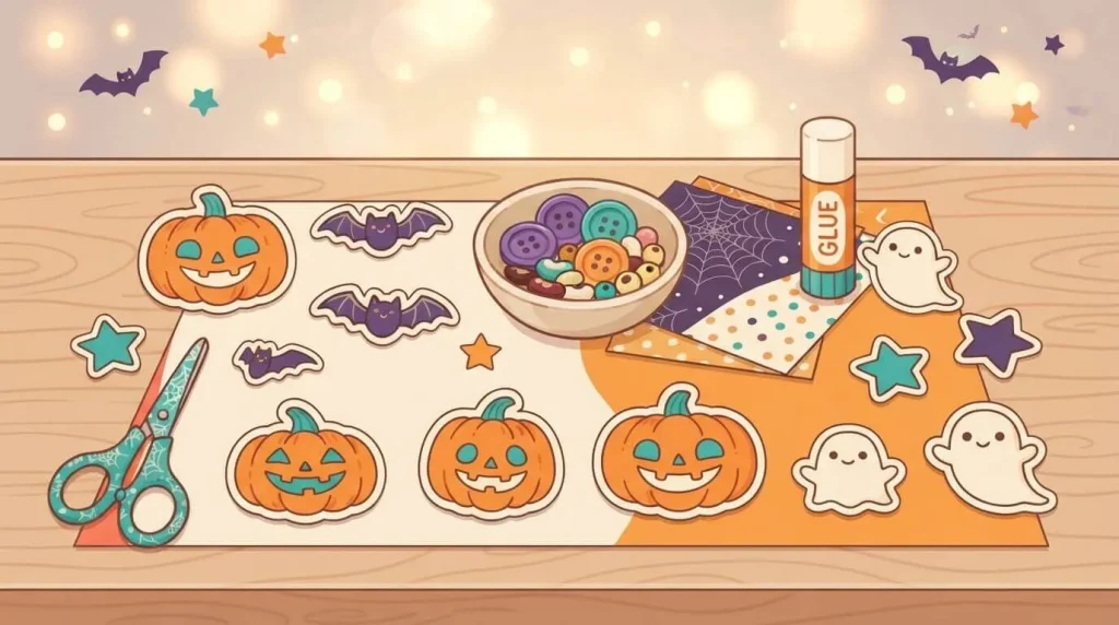 Printable pumpkin and bat bingo markers no candy