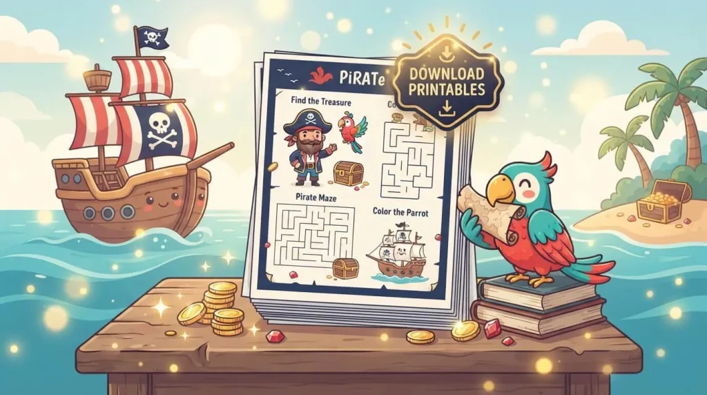 Free Talk Like a Pirate Day printables PDF download
