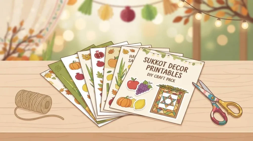 Free printable sukkah decorations PDF download
