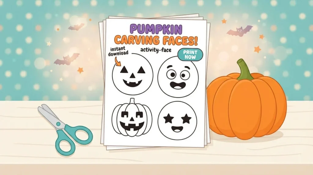 Free printable pumpkin face templates PDF download
