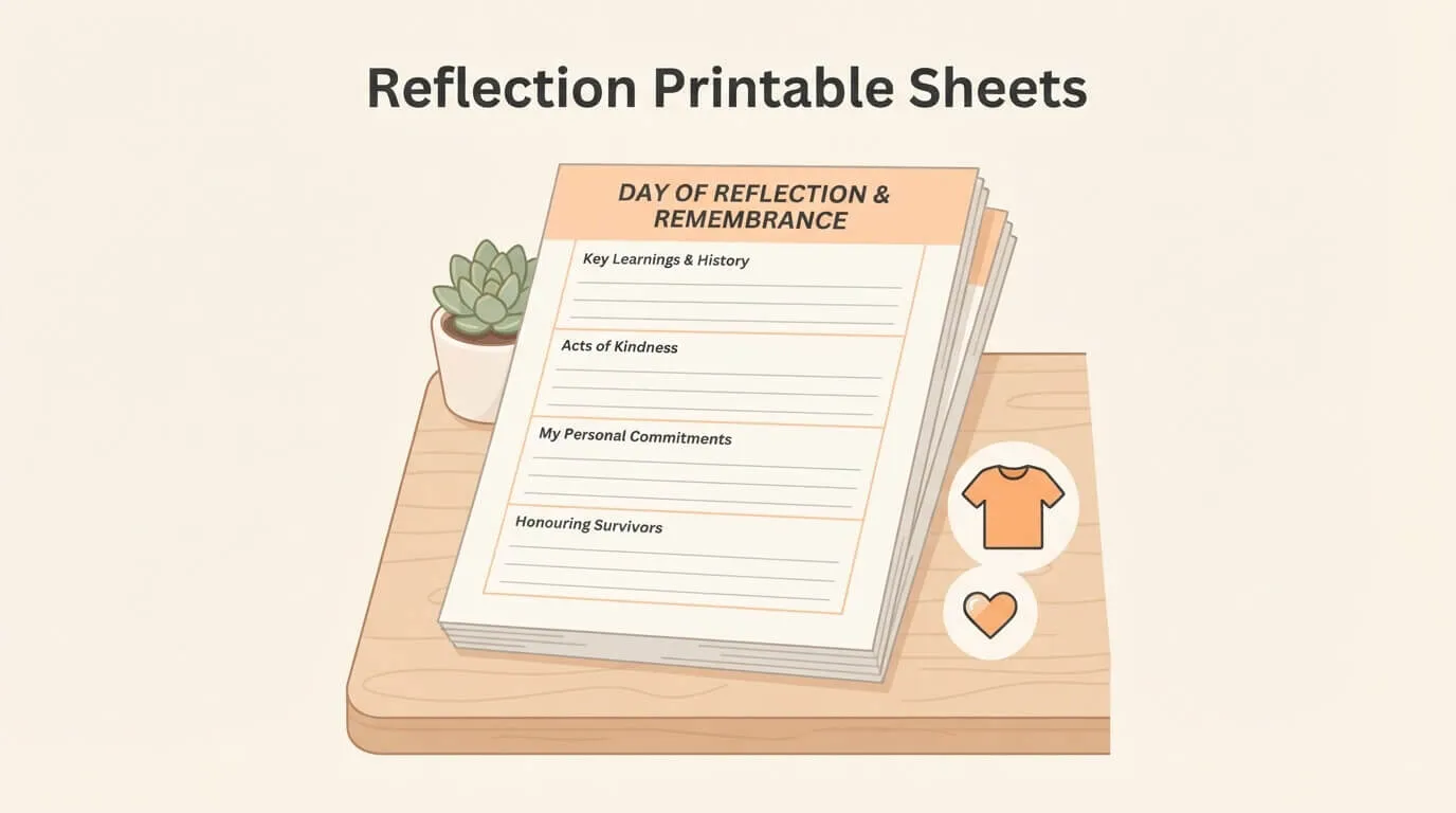 Free Orange Shirt Day reflection printables PDF download
