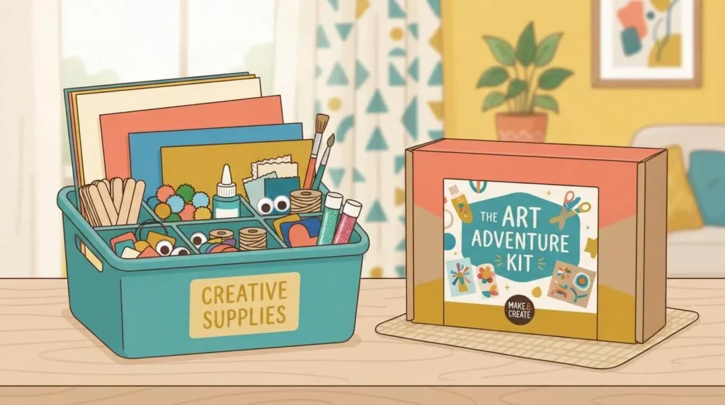 Open ended craft supplies tub plus one kit
