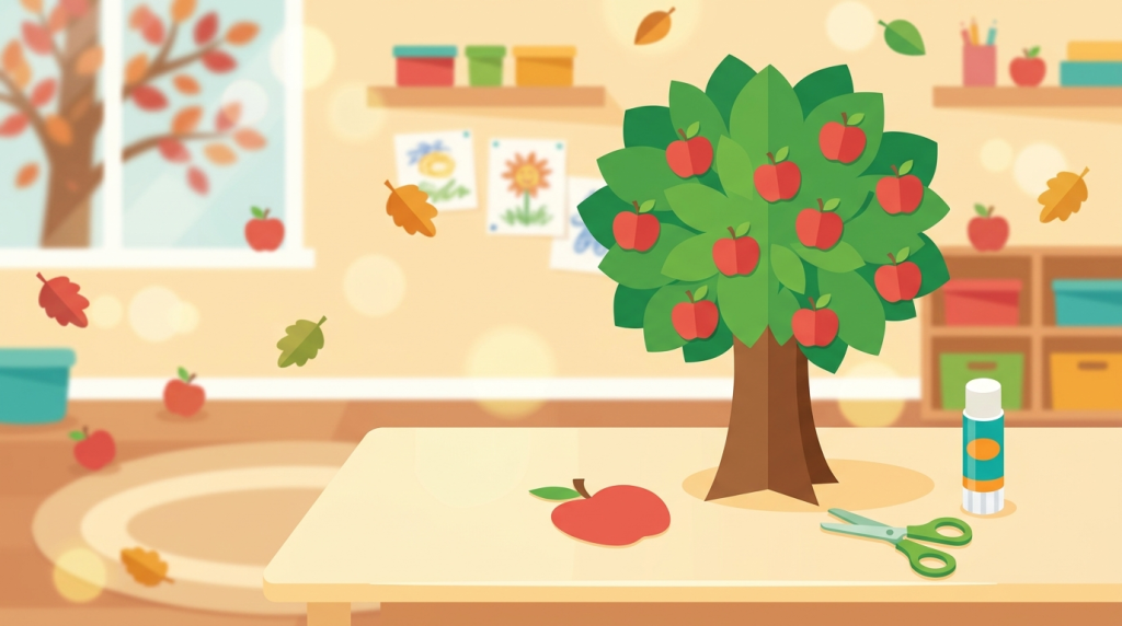 Apple craft templates to cut and build for kids