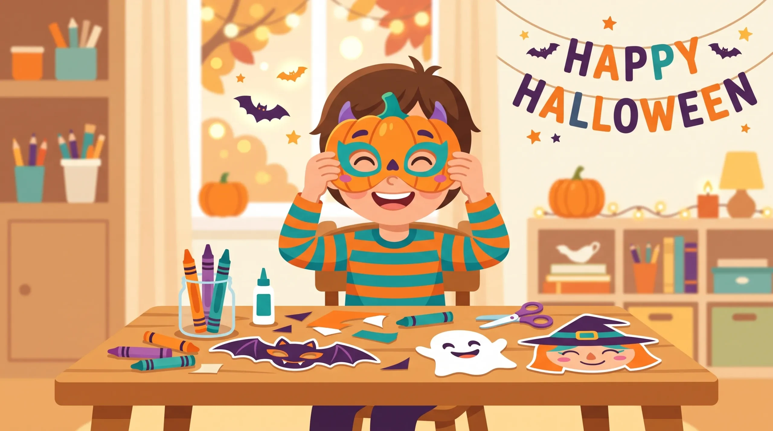 Free Printable Halloween Masks for Kids to Colour
