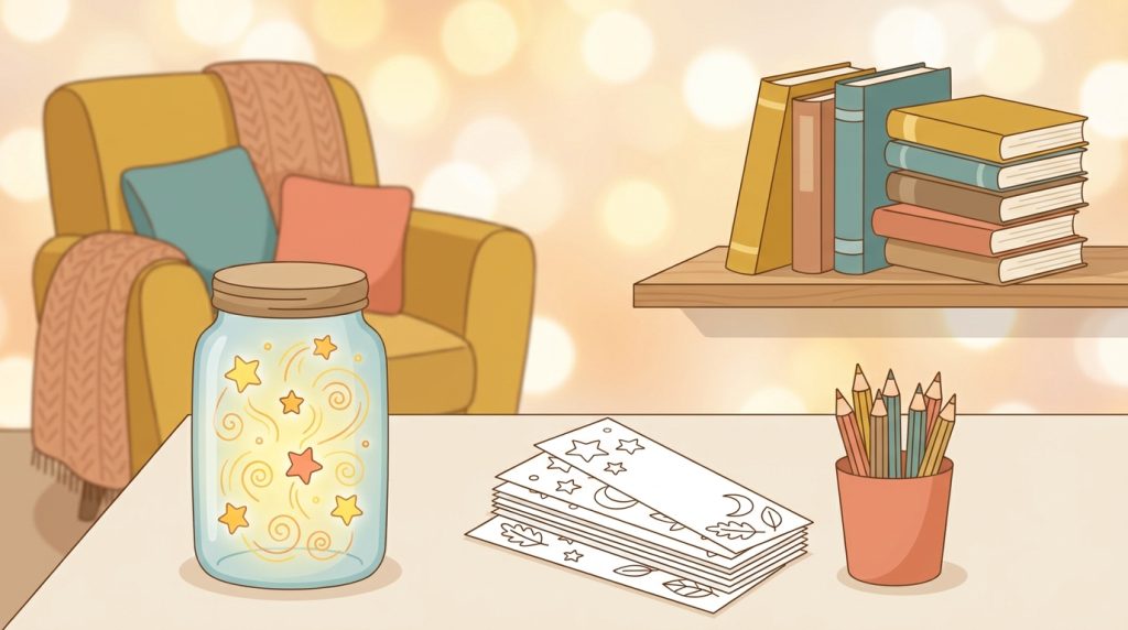 Colour your own bookmarks and dream jar craft for kids
