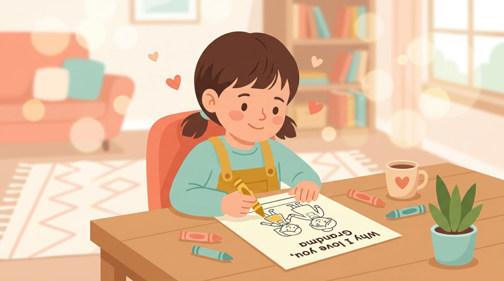 Fill in why I love you grandma coloring keepsake page
