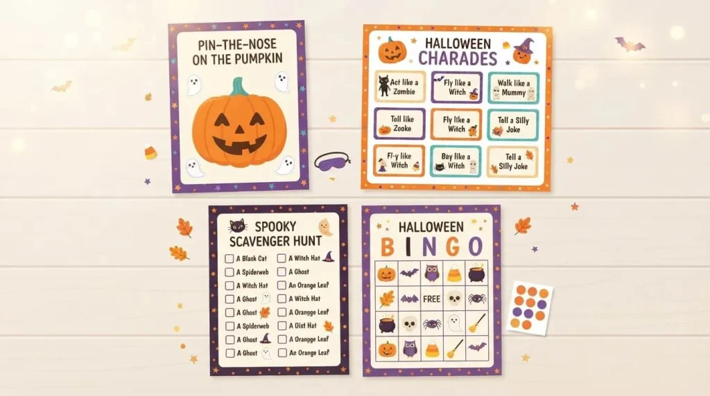 Free printable Halloween party games PDF sheets