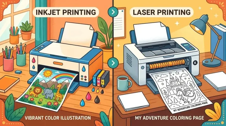 Inkjet vs laser printer for coloring pages and printables