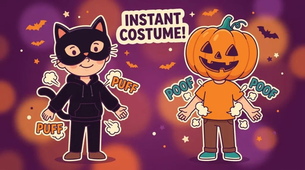 Turn a printable Halloween mask into an easy costume