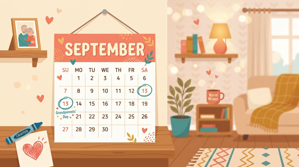 When is Grandparents Day 2026 calendar with September 13
