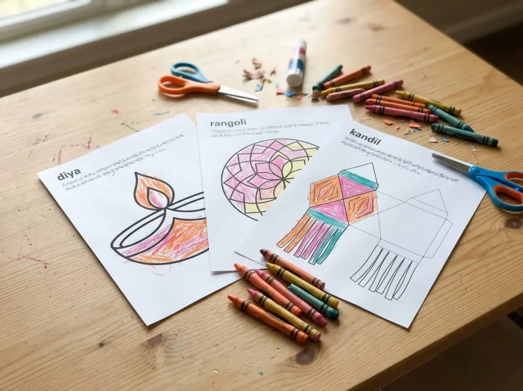 Free printable templates for Diwali crafts for kids