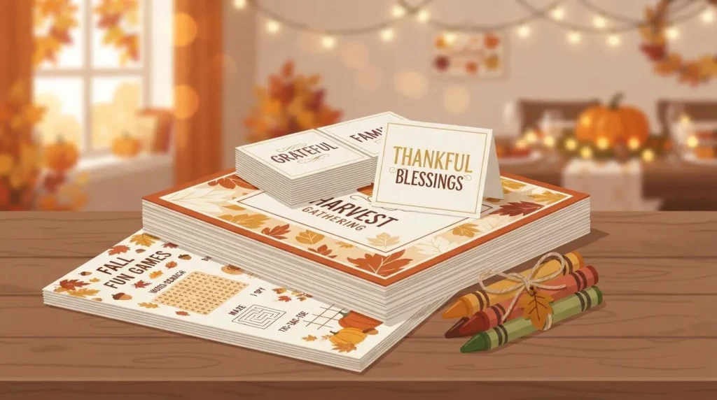 Free printable Thanksgiving kids table pack PDF download
