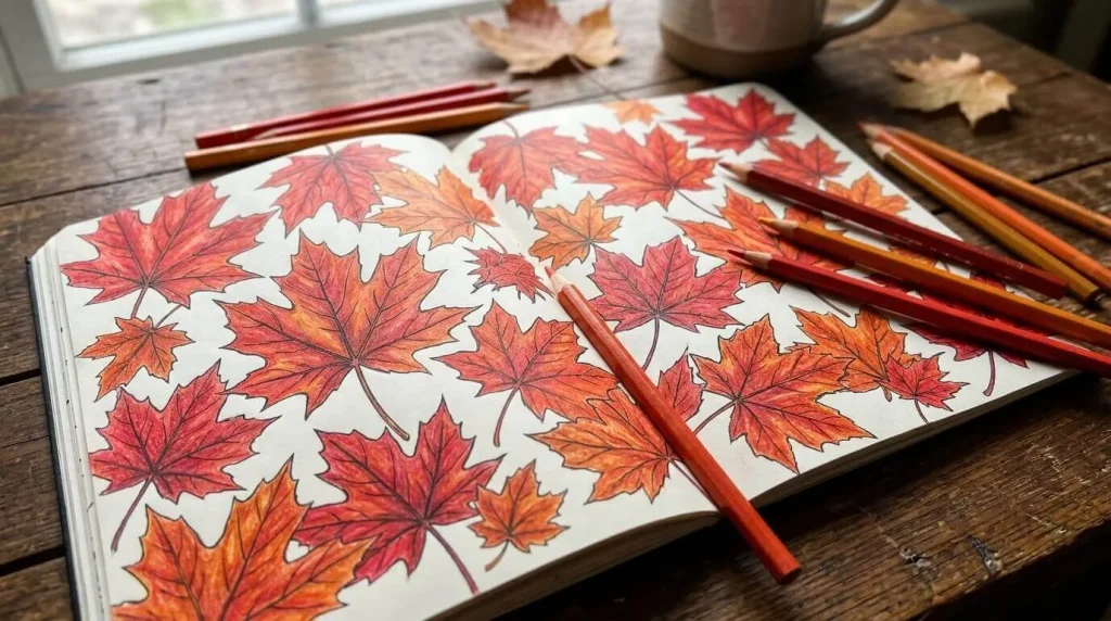 Maple leaf coloring pages for Canadian Thanksgiving
