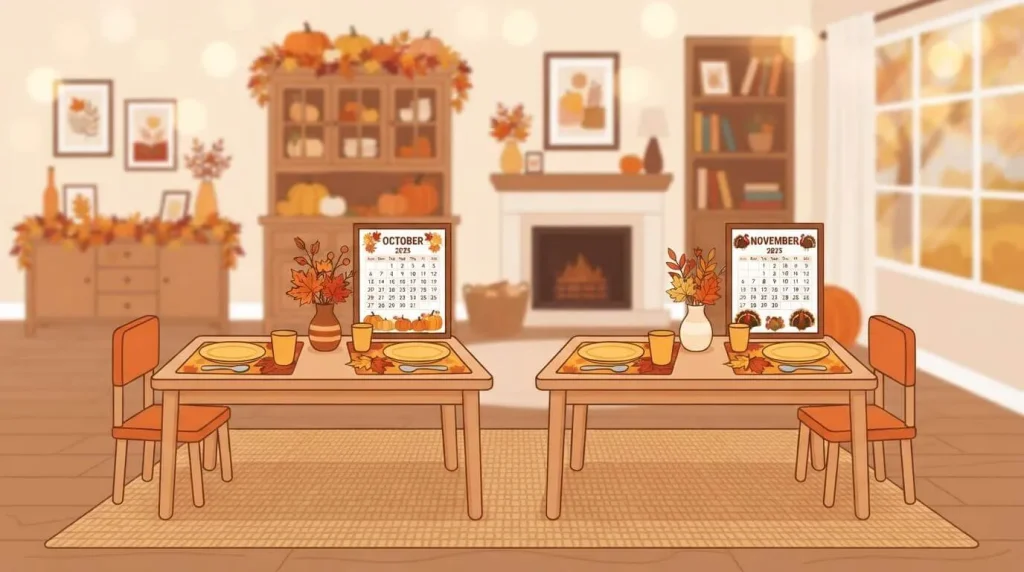 Thanksgiving kids table for Canadian and US Thanksgiving dates
