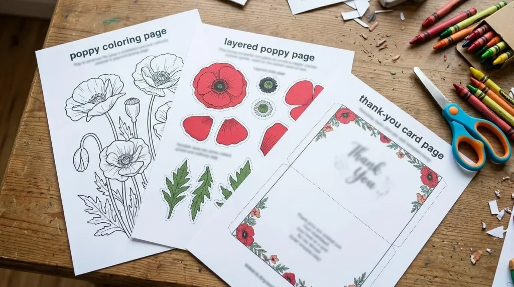 Free printable templates for Remembrance Day crafts for kids