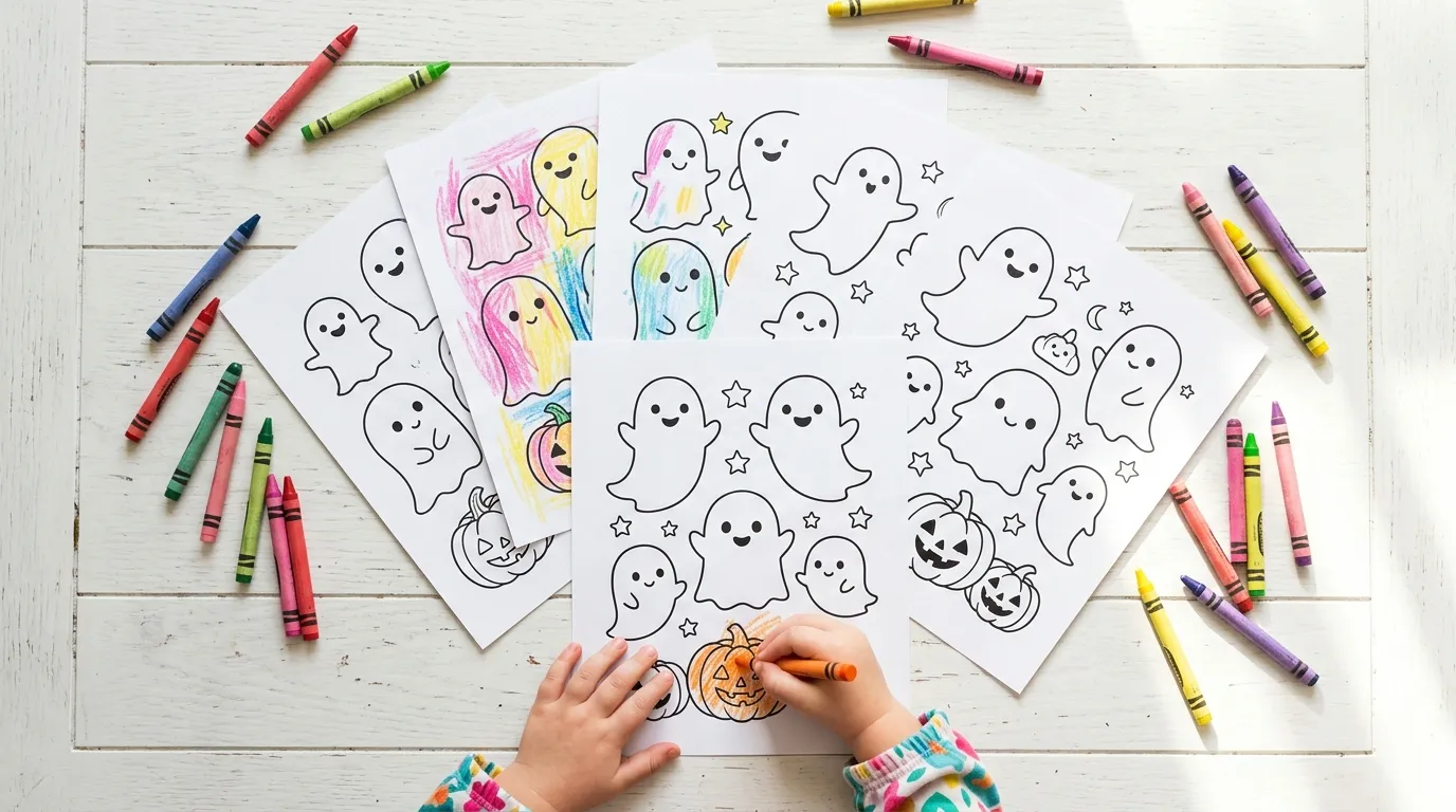 30 Cute Ghost Coloring Pages (Free Printable PDF)