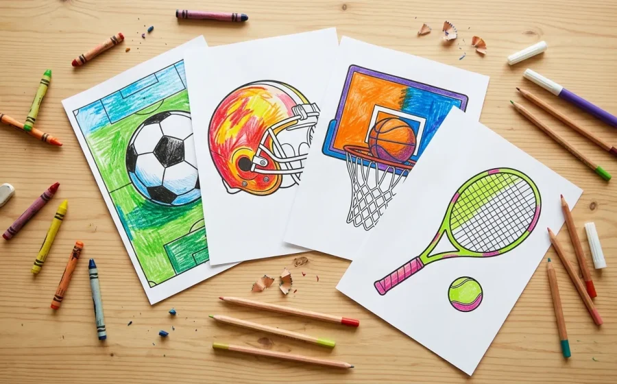 Sports Coloring Pages for Kids: 24 Free Printables (Soccer, Football, Basketball, Tennis)