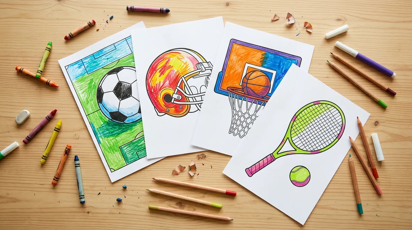 Sports Coloring Pages for Kids: 24 Free Printables (Soccer, Football, Basketball, Tennis)