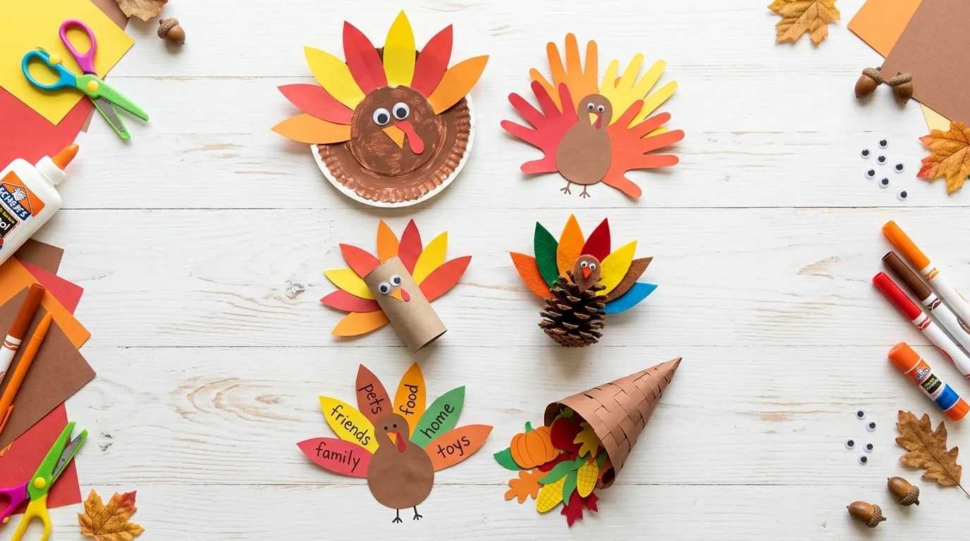 20 Easy Thanksgiving Crafts for Kids (Free Printable Templates)